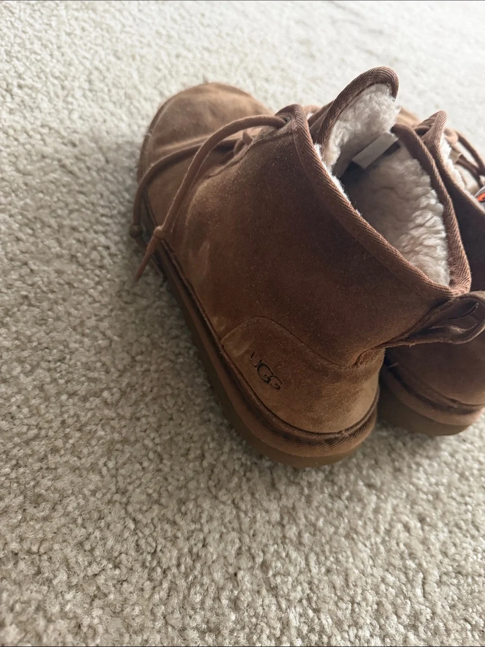UGG Chestnut Brown Suede Lace-Up Ankle Boots